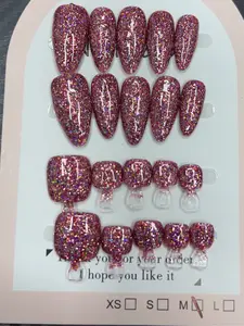 Lili(8627)gc.30$8set nails with toenails match ，With randomness, different styles and combinations  (If you need a specific type, you can make a note or come live choose )