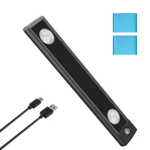 Under Cabinet Lights-6 LED Operated Motion Sensor Light Indoor-2200mAh USB Rechargeable Closet Lights- Magnetic Dimmable Closet Lights-Wireless Under Counter Lights for Kitchen-Stairs