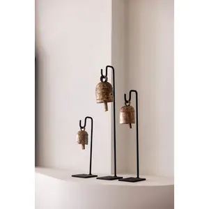 Vintage Inspired Iron Bell Stands Shelf Styling