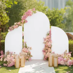 3-Piece Arch Backdrop Cover Set, Double Sided Stretchy Wedding Arch Covers with Half Moon Top（5Ft 7.2Ft 5Ft)--1