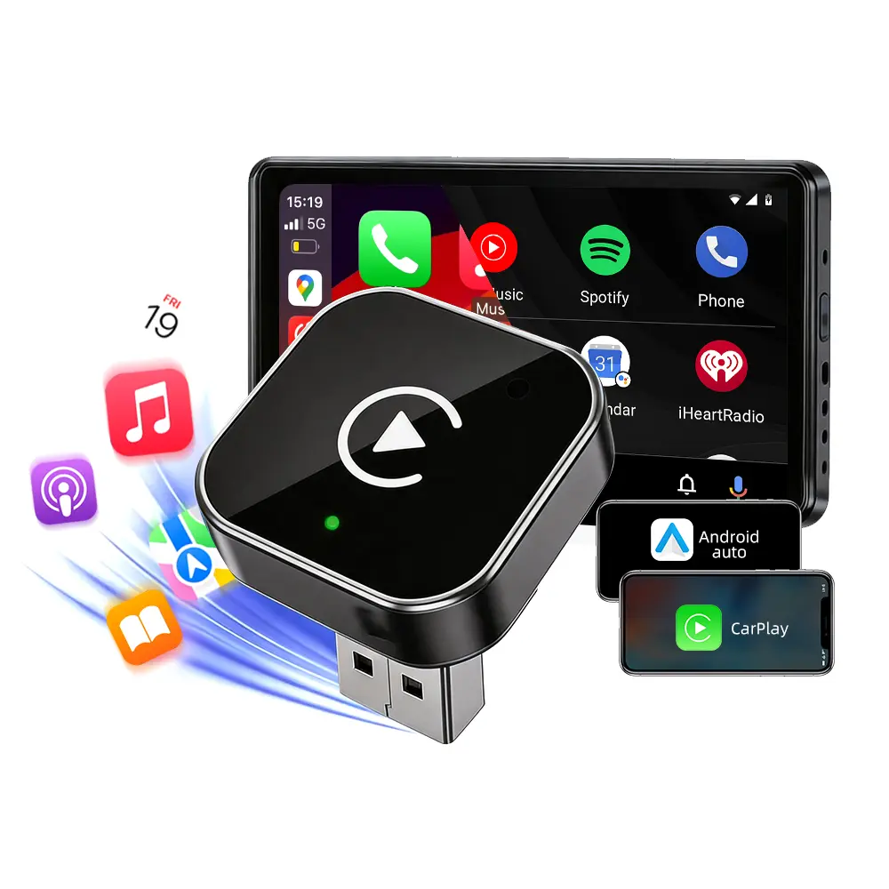 2026 New Upgraded Wireless CarPlay Adapter for iPhone/Android – Mini Size, Dual-Band 2.4G/5G, Bluetooth 5.0, Instant Connection & Hands-Free Calling