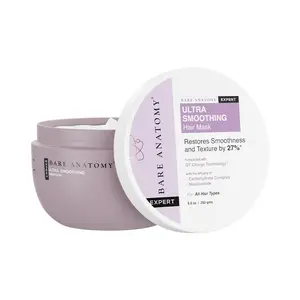 Bare Anatomy Ultra Smoothing Hair Mask For Dry & Frizzy Hair, Sulphate & Paraben Free, 250 Gm | Deep Conditioning, with Carbohydrate Complex, & Niacinamide, For Women & Men