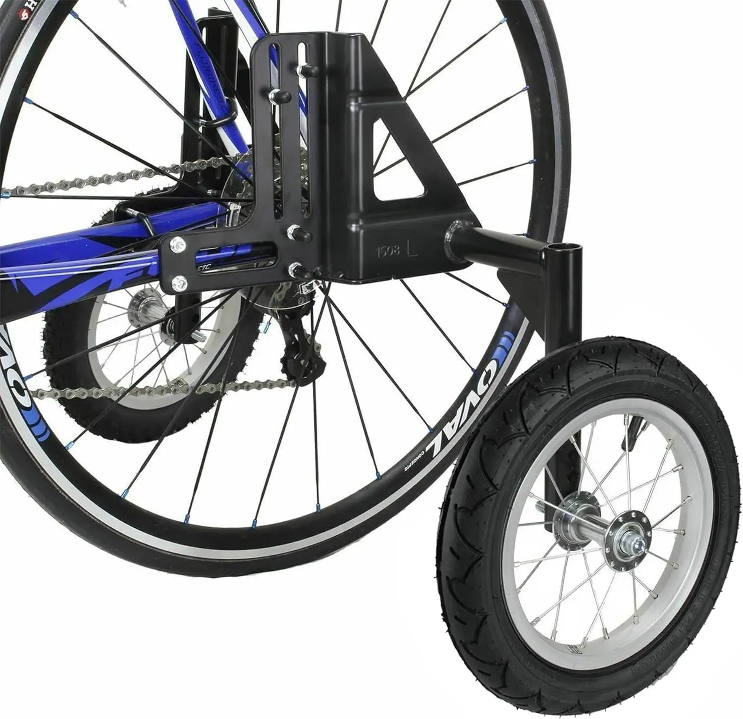 CyclingDeal Adjustable Adult Bicycle Stabilizers - Heavy-Duty Steel Wheelset with Bump-Ready Tyres, Wide Spacing, Durable Frame Components, Stable Support for 24"-29" Bikes, 120kg/265 lbs Max Weight Capacity