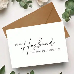 1 Romantic Wife/Husband Wedding Greeting Card - Sincerely Celebrate Your Soulmate On Your Special Day, 5*7in - With Envelope