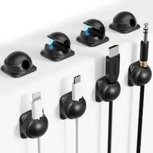 8-Pack Magnetic Cable Organizer - Adjustable and Secure Wire Management Solution for Home, Office, Car, Desk, and Nightstand - Black