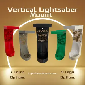 Vertical Saber Wall Mount Organizer | Pick Your Logo | Aurebesh Inscription | 3D Printed | Hardware Included