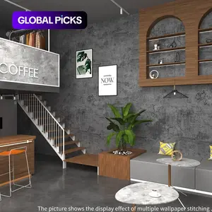 Concrete Wallpaper, 1 Count Peel & Stick Textured Wall Sticker, Modern Removable Self-Adhesive Interior Wall Mural, Bedroom, Living Room Decor
