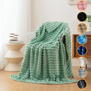 1pc Solid color flannel throw blanket, Cozy throw blanket, soft and skin friendly warm fluffy, suitable for beds, sofas, air-conditioned rooms, office nap covers, perfect gift for Christmas, birthdays, multiple colors to choose from