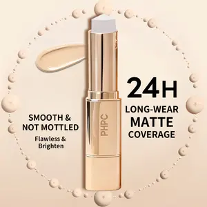 PHPC Rose Gold Dual Function Concealer Foundation Stick with Soft Bristles & Hidden Pore for Flawless Coverage Hot Gradient 01#