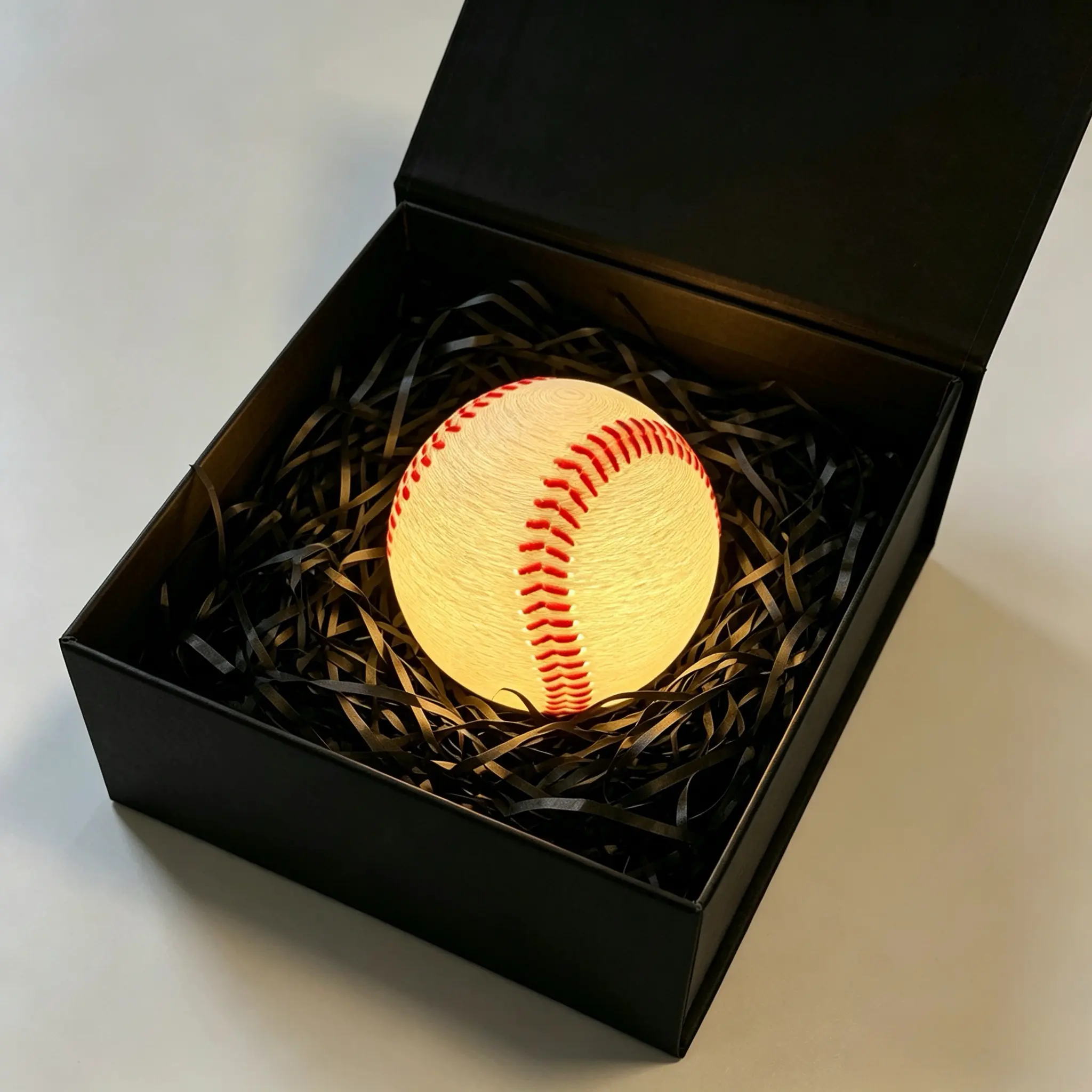 Baseball-Shaped Rechargeable LED Mini Lamp, Touch Switch 2-Level Dimmable Compact Light, Magnetic Portable Stick-on for Fridge/Metal Surfaces, Bedroom Sports Decor, Kids Sports Fans Birthday Giftfestival gifts