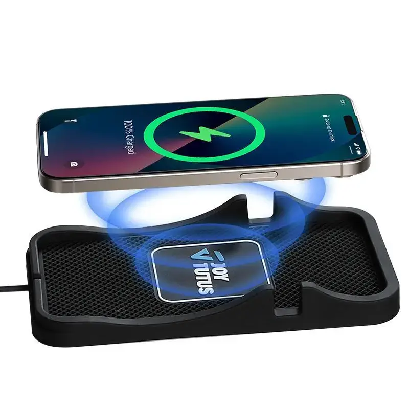 SummerFinds】Joytutus 15W Wireless Car Charger Pad, Type C Rechargeable Auto Fast Charging Mat with Anti-Slip