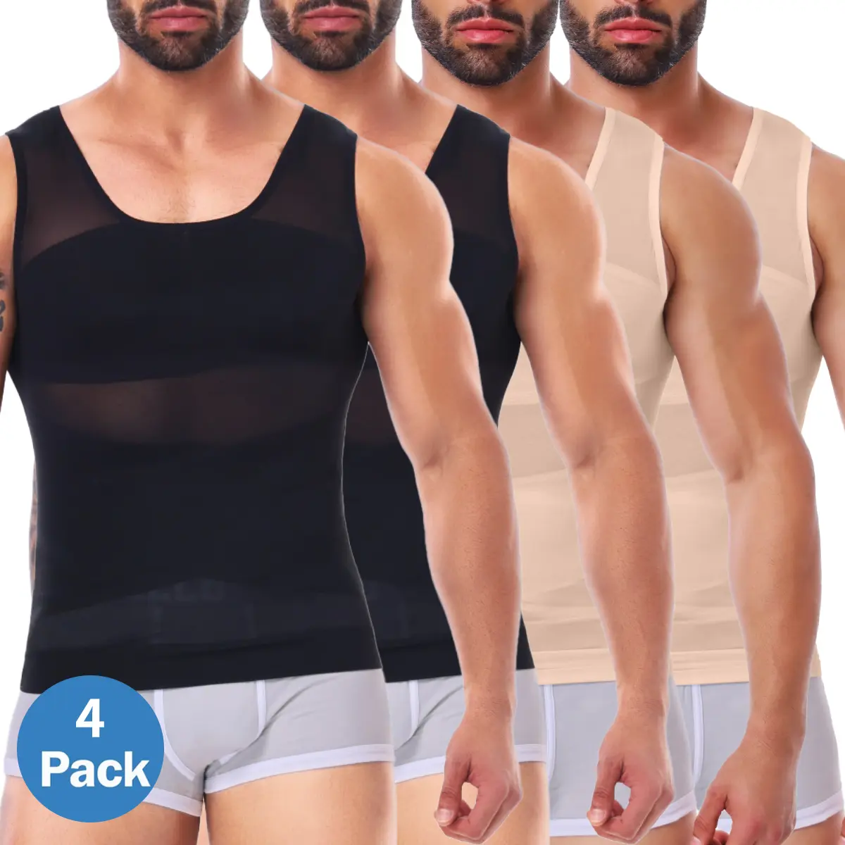 Black (2 Pack)+Nude (2 Pack)