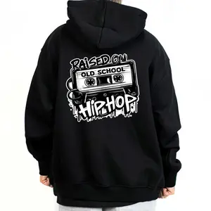 Chicano Clothing Raised on Old School Hip Hop Unisex Medium Heavy Hoodie for Men & Women Oversized Graphic Tee