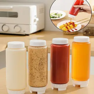 17oz Inverted Squeeze Bottle, Ideal for Salad Dressing, Tomato Sauce, Condiments, Kitchen Oil, Juice, Water, Self-Seal, Home Use