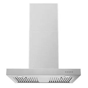 Wall Mount Range Hood 30 Inch 900 CFM Vent Hood T Shape with Split Type Permanent Grease Baffle Filter, Ducted Kitchen Exhaust Fan Vent hood YYT0675B Appliance Metal Steel Durable Iron Household Items Extendable High-CFM Stainless
