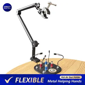 Universal Metal Auxiliary Welding Stand with Adjustable Flexible Arm, Pcb Circuit Board Holder, Heat Gun Repair Tool, High Precision, Durable