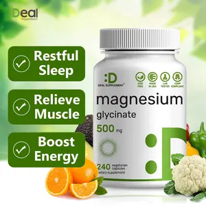 DEAL SUPPLEMENT Magnesium Glycinate 500mg|Support Sleep, Muscles, Nerves，Energy Dietary Healthcare | Vegan, Non-GMO | 240 Capsules Nutrition Nature