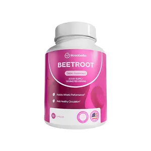 Rosabella Organic Beet Root Capsules - 1300mg Beetroot Powder for Blood Flow & Heart Health - Natural Energy & Endurance Support - Non-GMO Lab-Tested Supplement - 60 Capsules 30-Day Supply