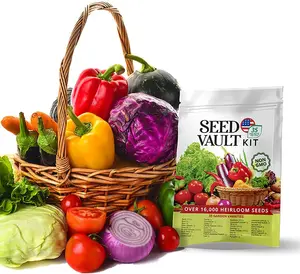 35 Vegetable Seeds Pack-16,000+ Seeds for PlantingSpring, Fall, Winter Garden Kit - Survival Seed Vault forPreppers & Gardeners-Gift for Men & Women