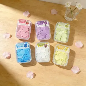 300pcs(3Boxes/set) Random Color Travel Paper Soap Sheets,Mini Flower Shape Disposable Paper Soap,Hygiene Products,fruit fragrance,Flakes Portable Scented Sheet For Travel Hand Soap Indoor Outdoor Camping Hiking,Kids,Mother's Day, User Friendly