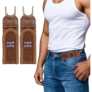 Buckleless Metal Hook Elastic Waist Belt – Unisex Adjustable No-Buckle Invisible Stretch Belt, Portable Outdoor Casual EDC Waistband, Perfect Father’s Day Gift for Men
