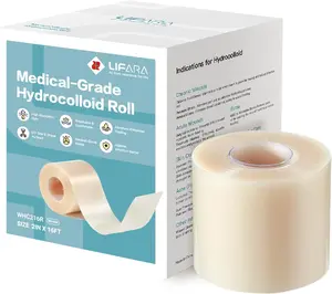 LIFARA Hydrocolloid Roll for Wound Care - Cut-to-Size, Extra Large Hydrocolloid Patch Bandages with Self-Adhesive, Ultra Absorbent, Flexible & Waterproof, First Aid Kit Essential (3in*12ft, 11.8mil/ 0.3mm Thickness))