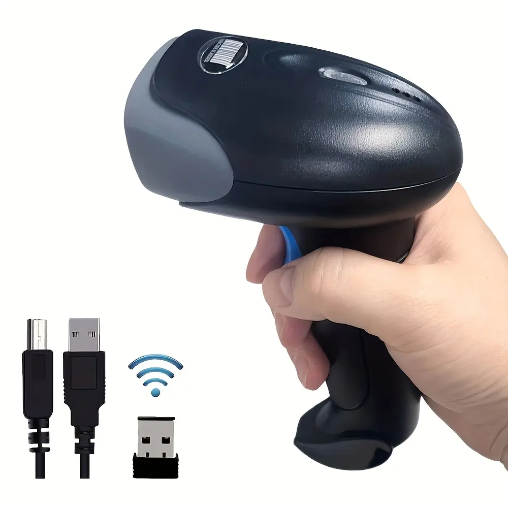 U27 Series Handheld 2.4G Wireless-Wired Barcode Scanner, High-Precision 1D/2D CMOS Image Reader with 640x480 Pixels, USB Cable Included, for Warehouses Inventory Management, Supermarket Use, Express Shipping Available