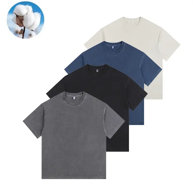 Men's 4-Pack Plain Heavyweight Thick Cotton T-Shirts - Baggy Oversized Boxy Fit, Drop Shoulder, Short Sleeve, Round Neck, Drape Fabric Streetwear, Tee, Pure Cotton, Chic, Preppy, Ultimate "4-In-1\" Streetwear Capsule, Xl, Shortsleeve, Distressed, Casual,,