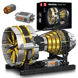 Mould King 10141 Aircraft Engine Building Kit, Turbojet Engine Model That Runs with Battery Mechanical Science Education STEM Toy, Gift for adult boy - 2256 Pcs