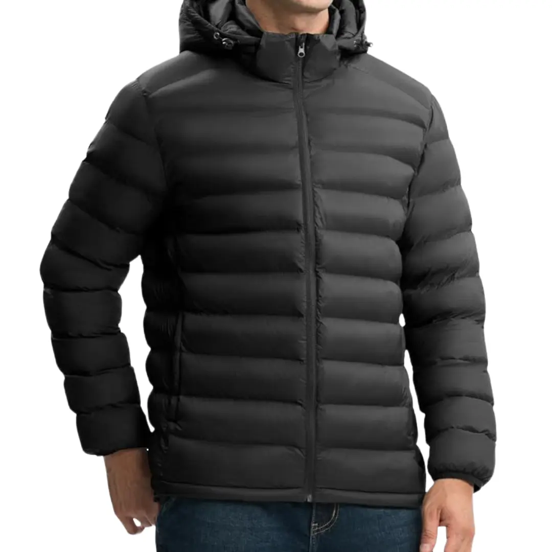 Renegade Sportswear Men's Packable Down Jacket Light Weight Hooded Puffer Coat