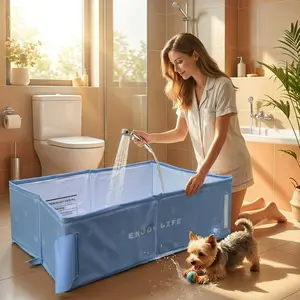 Foldable Rectangular Bathtub, Portable Freestanding Bath Tub, Space Saving Spa Bucket for Travel & Home, Multiuse Collapsible Bath Basin, Ideal for Outdoor & Festival Gift