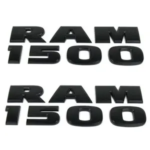 3D Side Badges Emblem Set for 2015-2018 RAM 1500 68247897AA (Black/Chrome/Red) 2-Pack