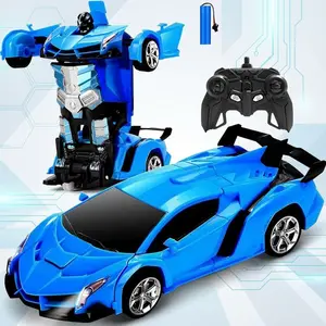 Easter,RC Cars for Boys 3-15,2.4Ghz Remote Control 1:18 Scale Robot Deformation 360° Rotation Rechargeable Batteries Included High-Quality Gift Set,Christmas，new years outdoorfun