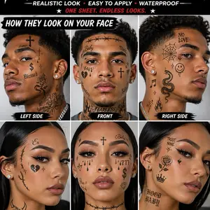 Temporary Face Tattoo Sheet