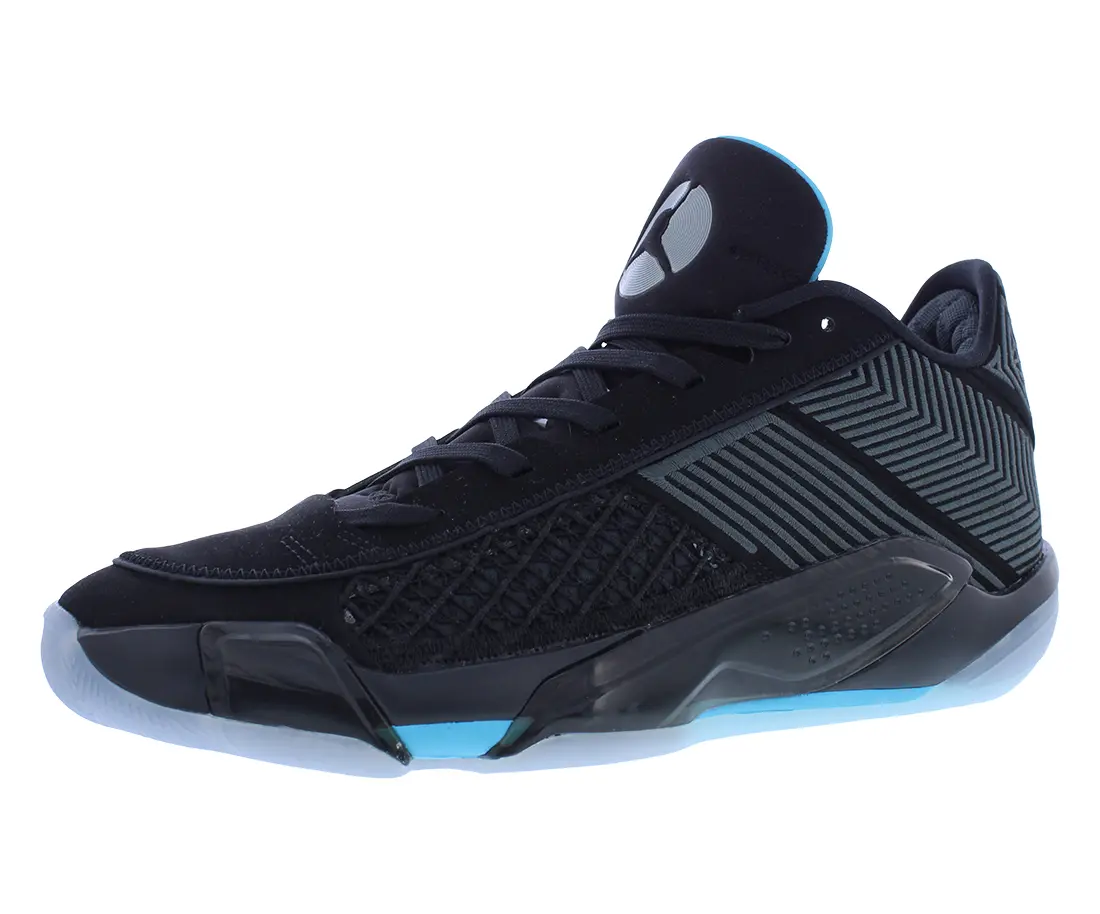 Nike Air Jordan XXXVIII Low Unisex Cool Sports Hoops Sneakers - Low Profile, Black/Particle Grey/Anthracite, All Seasons, Sizes 8-10