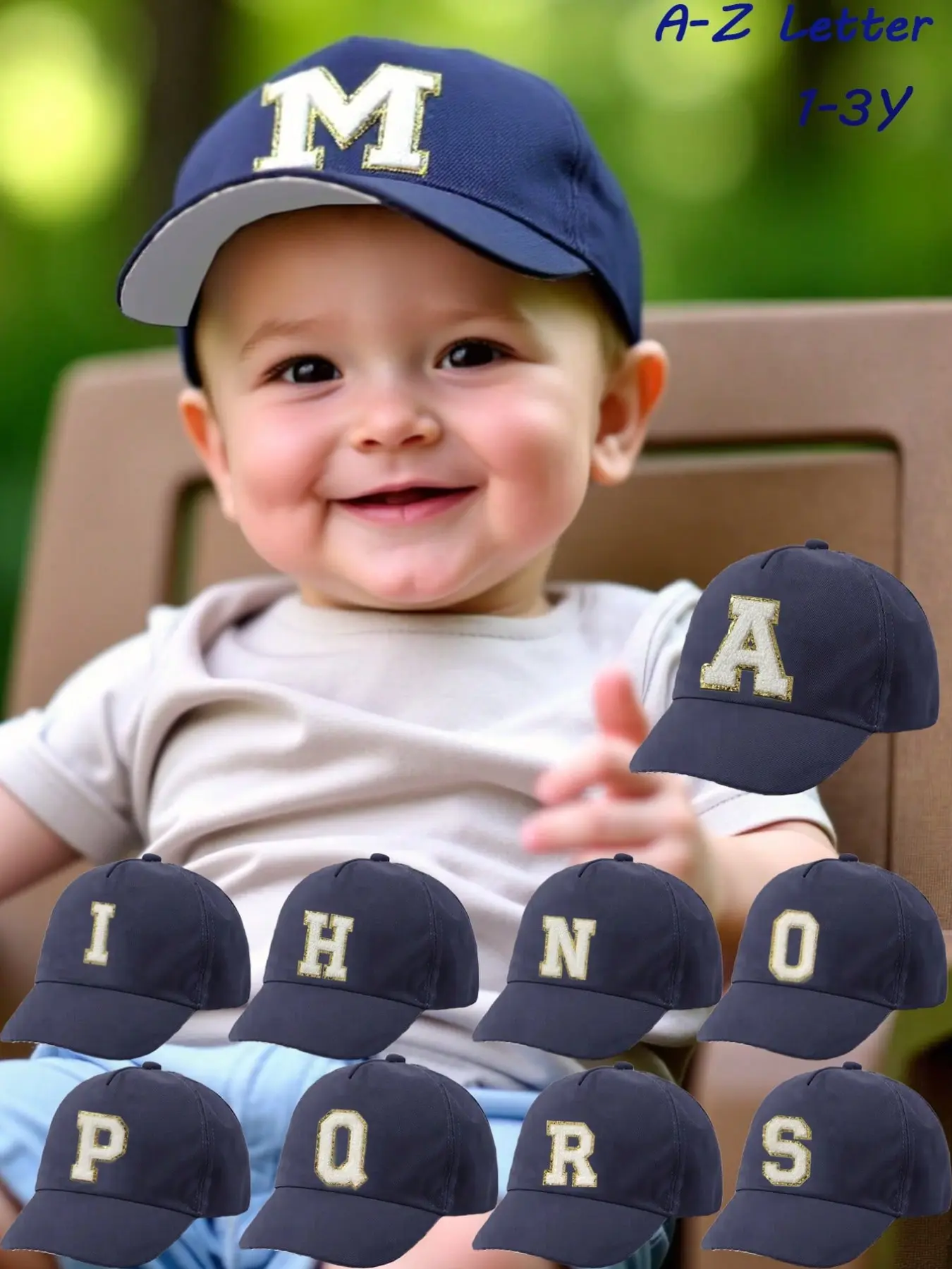 26-Letter Baseball Cap, Adjustable Children's Baseball Cap, Toddler Hat, Unisex Design for Boys and Girls, Durable and Comfortable, Suitable for Sports and Casual Wear, Letter Variety, Letter Embroidered Hat, Embroidered Adjustable Caps