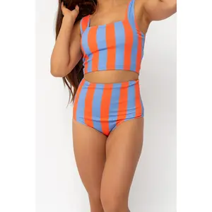 Wave Bottom | Blue Orange Stripe - Bottom Only