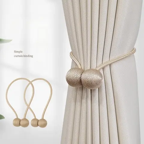 Magnetic Curtain Hooks (2 Pack), Simple Magnetic Headphone Holder, No Drilling Required, Easy Installation, Ideal for Home Use, Convenient Hook
