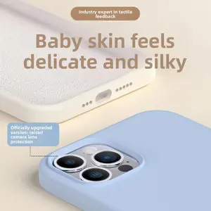 Liquid Silicone Case for iPhone 16 Pro, 17 Pro Max & 15 Plus, Slim Full Body Shockproof Protective Cover, Trendy Soft Phone Case for Men & Women