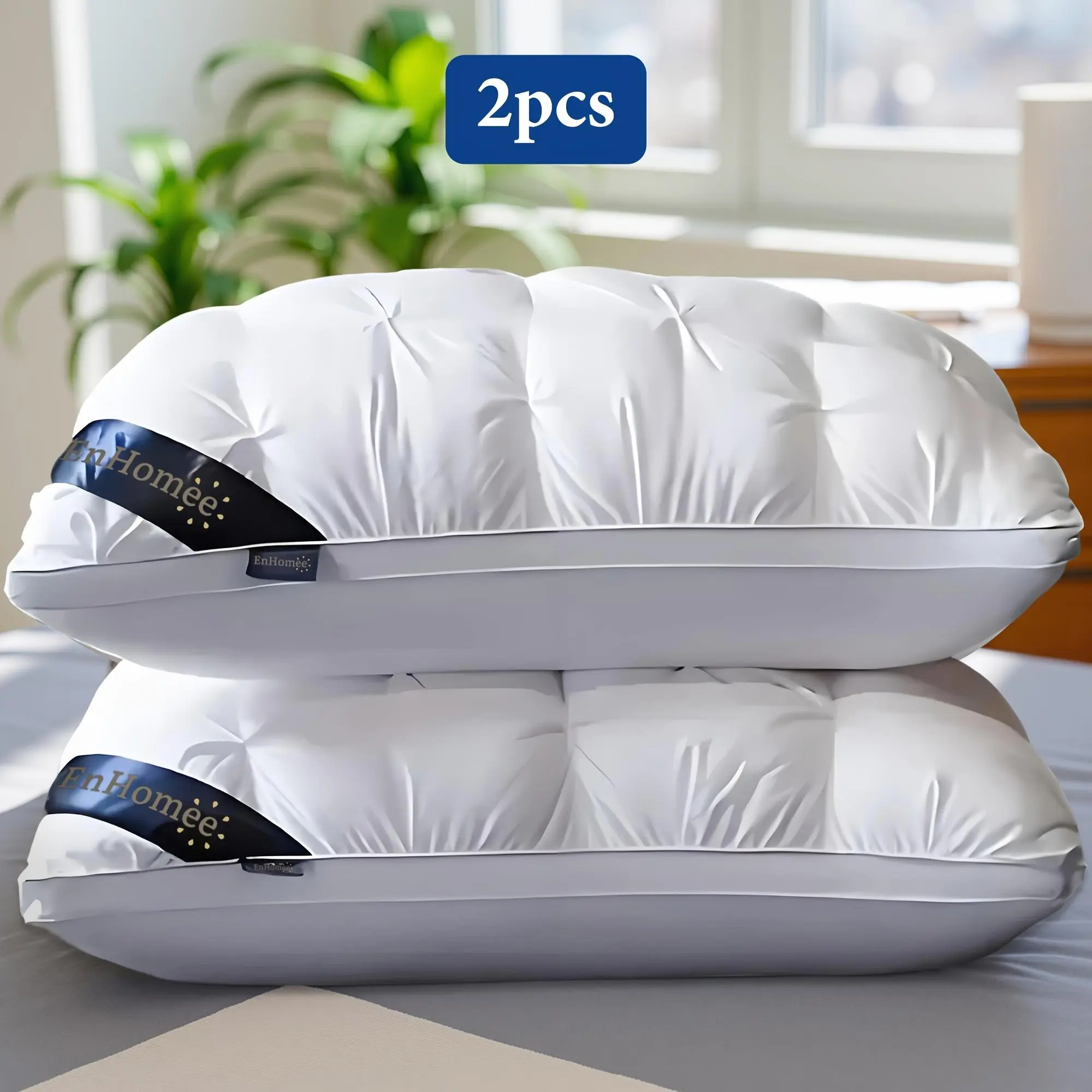 White 2-Pack Hotel 900g 3-Dimensional Twisted Flower Pillows