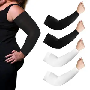 2 Pairs Plus Size Arm Sleeves XXL Men Women UV Sun Protection Cooling Ice Silk Cover Compression Arm Tattoo Gym Outfits,  Football Accessories, Basketball Baseball Football Golf Running Fishing Driving for Men and Women