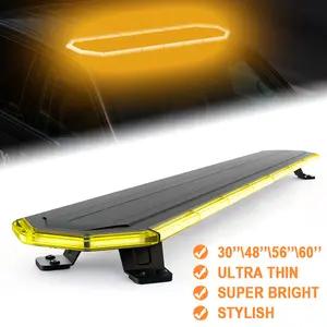 AgriEyes W18 30" 48" 54" 60" Amber LED Strobe Light Bar Ultra Thin Super Bright Stylish Emergency Tow Truck Light Bar
