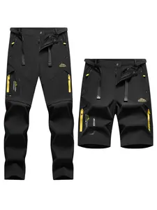 Men’s breathable hiking pants with detachable leg panels for shorter shorts, versatile outdoor casual pants