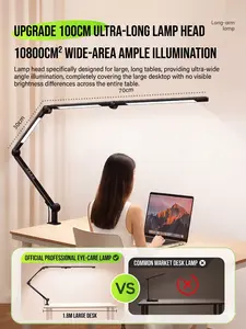 Premium Aluminum LED Desk Lamp: Biometric Fingerprint Touch Control, 4 Color Modes – Minimalist Full-Metal Design for Professional Workspace & Luxury Home Office