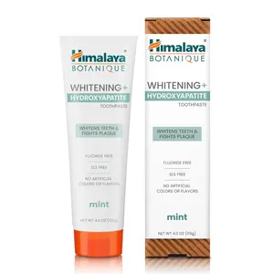 Himalaya Whitening+ Hydroxyapatite Mint Toothpaste- Nano Hydroxyapatite to Support Remineralization & Restore Enamel, Vegan, SLS Free, Oral Care, 4oz