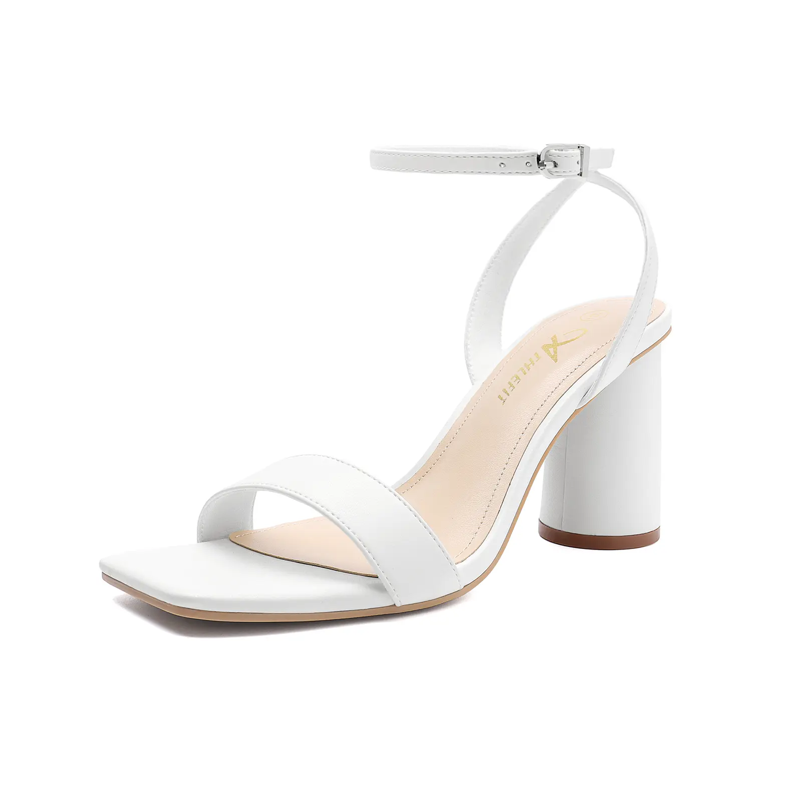 Wedge Sandals for Women, Strappy Chunky Block High Heels with a Square Open Toe and Ankle Buckle for Summer Weddings, Buckle Sandals, High Wedge Sandals
