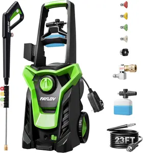 Electric Pressure Washer High Pressure Cleaning Machine with Foam Cannon 1800W 1.33 GPM Power Washer with 5 Quick Connect Nozzles for Fences Decks Patios outdoorfun