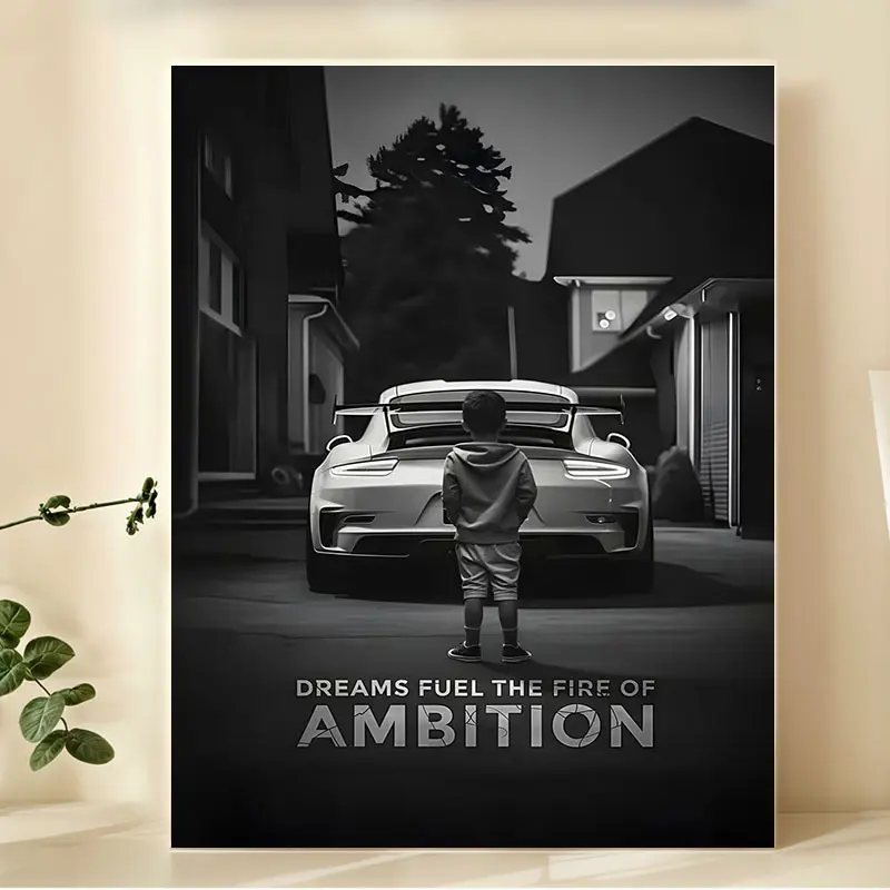 Painting "Dreams Come True" Inspirational Canvas Print Poster, Chic Mural Decoration, Unique Creative Wall Art Decoration, Living Room, Bedroom, Office, Restaurant, Bar Wall Decoration, Printing, Artwork