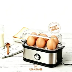 Home & Fitness Lovers Essential, BPA-Free 6-Egg Rapid Electric Egg Cooker, Auto Shut Off, Multi-Function for Boiled Poached Scrambled Eggs & Omelets, Kitchen Appliance with Measuring Cup
