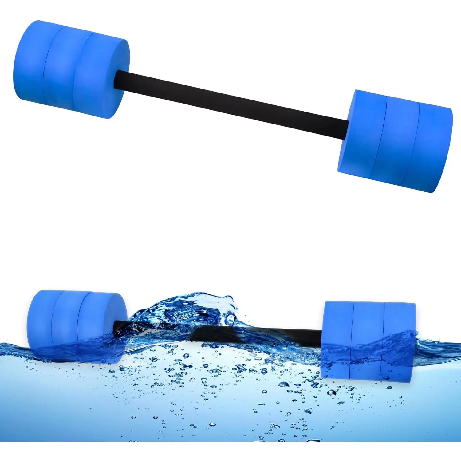 Aquatic Exercise Dumbbells Water Dumbbell Pool Resistance Aquatic Fitness Barbells with 4 High-Density EVA Foam Pool Weights Dumbbells, for Water Aerobics Weight Loss